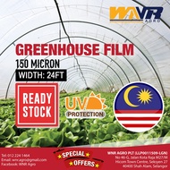 Plastik UV Greenhouse Film 1 Meter x 7 Meter x 0.15MM (150 Micron) Rumah Pelindung Hujan (RPH) Murah