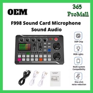 F998 Sound Card Microphone Sound Audio Interface Mixer Sound Card Mixing Console Amplifier for Phone