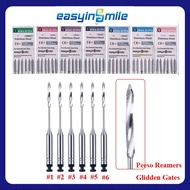6pcs/pack Dental Endo Pesso Reamers/Glidden Gates Drill Spiral Burs Root Canal 1 2 3 4 5 6 1- 6 Easy