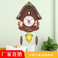 European Style Cuckoo Clock for Children's Bedroom, Hourly Chime Clock, Home Living Room Decorative 