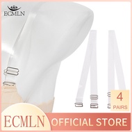 ECMLN 4pairs Women Transparent Bra Straps Invisible Adjustable Bra Non-Slip Accessories