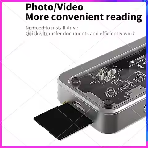 AP-10 In 1 USB C Laptop Docking Station 100W Multiport Transparent USB C Hub Thunderbolt Dock For HP