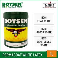 ✴♀☈Boysen Permacoat White Latex Arcylic Paint - Flat / Semi-gloss Gloss 1L 4L 16L