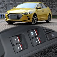 7Pcs/Set Chrome Car Door Window Switch Lift Button Cover Trim for Hyundai Elantra 2016 - 2018 2019 2