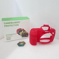 MERAH Silicone Rubber Silicon Case Camera Eos 60D Body Case 60D Red