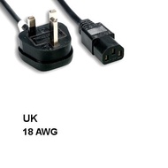6 ft AC Power Cable IEC-60320 C13 to UK BS 1363 Fused 18 AWG 13A 250V BSI