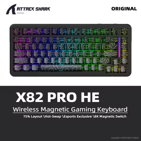 Wireless Magnetic Keyboard ATTACK SHARK X82Pro HE Wired 8K 0.01mm Esports Gaming RGB Mechanical Keyb