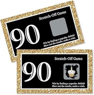Big Dot of Happiness Adult 90th Birthday - Gold - Birthday Party Game Scratch Off Cards - 22 Count