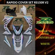 RAPIDO COVER SET RS150R/RS150 V2 V3 20TH ANNIVERSARY (4) WHITE (STICKER TANAM/AIRBRUSH) COVERSET