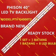 (NEW 1 SET) PTV-E4000T2 PHISON 40" LED TV BACKLIGHT PTV-E4000T2 JS-D-JP395DM-A81EC B82EC E395DM1000 