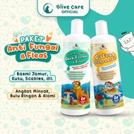 Olive Care Sampo Kucing Paket ANTI FUNGAL & FLEAS Basmi Jamur & Kutu Scabies & Masalah Kulit