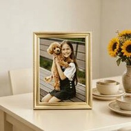 1pc Gold/Silver Photo Frame, Fits 3.5x5", 4x6", 5x7", 6x8", 8x10" Photos, Horizontal Or Vertical Dis