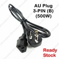 AU 3 PIN 1.1M 500W 2500W 2 Figure 8 Desktop PC LCD Monitor Laptop Printer Cooker Power Supply Cord C