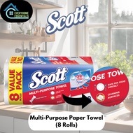 SCOTT Multi-purpose Paper Towel (4x6/4x8 Rolls) - Multi-Purpose/Virgin Fibre/Calorie ABsorb/Pick-A-S