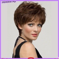 🔥🔥【Rambut Palsu Perempuan/Rambut Palsu】Women Synthetic Mixed Blonde Brown Short Wigs Natural Hair Cr