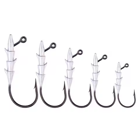 Hover Strolling Hooks High Carbon Steel Jig Head Hook for soft bait Antihanging Bass Fishing Tackle 