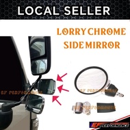 PUSPAKOM PASS LORRY CHROME SIDE MIRROR UNIVERSAL SQUARE L JET ROUND LORI CERMIN SISI SMALL KECIL PET