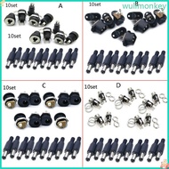 WU 10Pairs 2 1x5 5MM for DC Power Jack Plug Socket Adapter Connector Match Most Dev