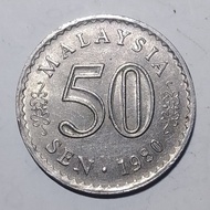 Koleksi Koin Kuno Malaysia 50 Sen Tahun 1980