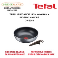 TEFAL INGENIO ELEGANCE 26CM WOKPAN + REMOVABLE HANDLE: CWS284 *NON STICK EXTERNAL COATING* - FREE DELIVERY