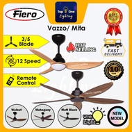 FIERO MITA / VAZZO 56" DC MOTOR CEILING FAN WITH 12 SPEED  46 / 48 / 56 (MATT BLACK/ MAHOGANY/ WALNU