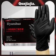 100PCS Disposable Black Nitrile Gloves Black Nitrile Gloves Latex Free Thickened