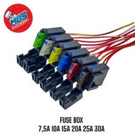 FUSE BOX HOUSING FUSE TANCEP + FUSE 7.5A 10A 15A 20A 25A 30A UNIVERSAL MOTORCYCLE CAR
