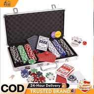 【ROSE】300pcs Poker Chips Set Texas Holdem Metal Storage Box Mahjong Chip Zynga Poker Chip Set Poker 