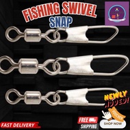 【Fishing Swivel】 Rolling Swivel with Enhanced snap pin/kekili pancing/fishing Connector/snap swivel