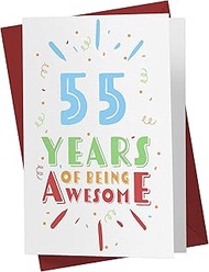 55th Birthday Card for Him Her - 55th Anniversary Card for Dad Mom - 55 Years Old Birthday Card for 