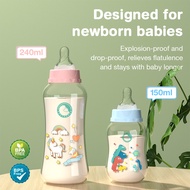 Baby Pacifier Milk Bottle/120ml 240ml Baby Milk Bottle/Dot Silicone Flat Baby BPA Free Baby Bottle Newborn Baby Bottle