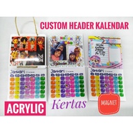 (magnet) Custom header kalendar 2023 / Calendar 2023 by lasercut malaysia