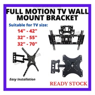 Adjustable Full Motion Arm Swivel Tilt TV Wall Mount Bracket TV 14-42 Inch 32-55 Inch 32-70 Inch