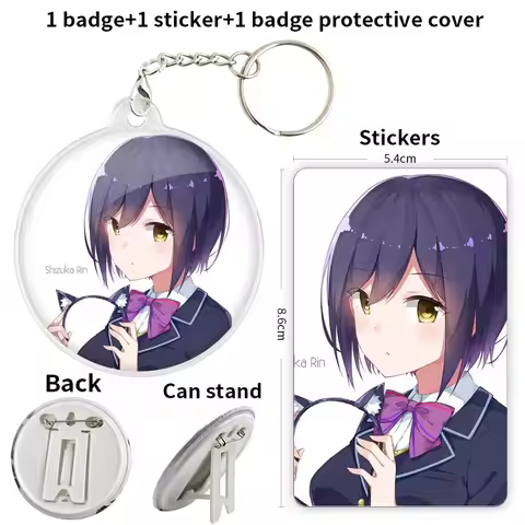 Shizuka Rin Official vtuber Anime Character Soft Button Badge Brooch anchor Peripherals Pin Customiz