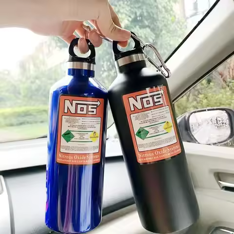 NOS water bottle motorcycles car insulation cup 500ML stainless racing style car interior decoration