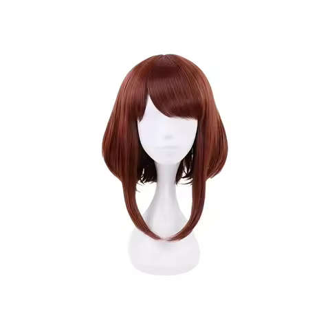 Anime My Hero Academia Ochako Uraraka Wig Short Brown Bob Heat Resistant Cosplay Costume Wigs
