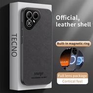 Leather Casing for Tecno Pova 8 5G Pova8 LK6 Phone Case Magnetic Adsorb Wireless Fast Charging Car H