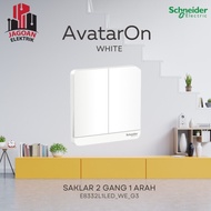 2 Gang 1 Way Switch Avatar On White Schneider E8332L1LED_WE_G3