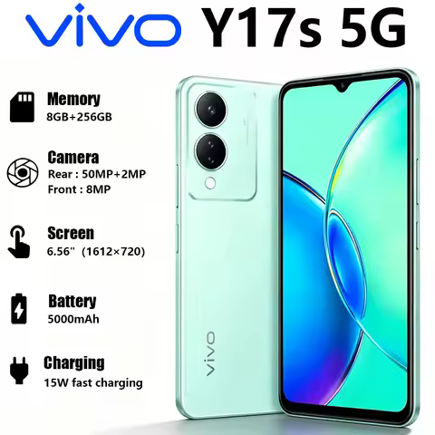 VIVO Y17s 5G Budget Mobile Phone 6.56 Inch Big Screen 5000mAh Battery 50MP Main Camera Dual-SIM Gami