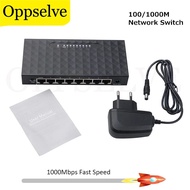 1000/100Mbps Fast Ethernet RJ45 Switcher 8-Port Desktop Laptop Router Switch Ethernet Network Switcher LED Light Duplex Splitter