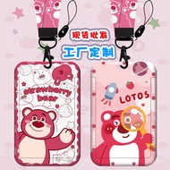 Pink Strawberry Pooh Card Holder - Waterproof/ Lanyard/ RFID 2 Slot for Bank/Touch 'n Go/ Access