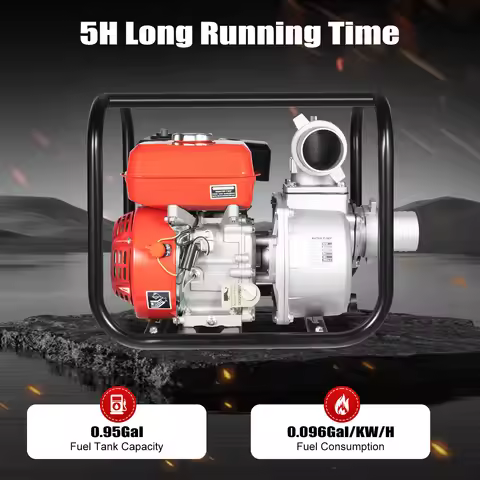 212CC Gasoline Water Pump 7.5HP 4-STROKE Petrol Transfer Pump Irrigation Pump Gas Powered Water Tran