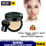 Bedak Sunisa Water Beauty And Air Cc Cream Foundation BB Cream With Mushroom Sponge -  100% - Bedak  Glowing Bedak Korea - Bedak Glowing Waterproof Anti Air - Sunisa Foundation - Sunisa Bedak Glowing Ori -  Bedak Padat