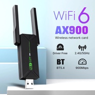 WIFI 6 AX900 Dual Antenna USB WiFi BT 5.4 Adapter 2in1 Dongle Wireless Wlan External Network Card un