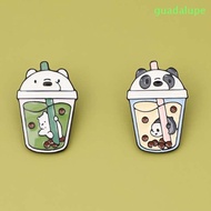 GUADALUPE Bear Brooch Bag Clothes Creative Animation Surrounding We Bare Bears Milk Tea Shaped Lapel Pin Brooches