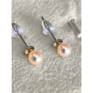 Pink akoya pearl earrings complete with certificate and box