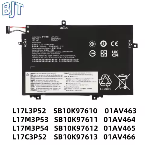 11.1V 45Wh New 01AV463 01AV464 01AV465 01AV466 Battery For Lenovo ThinkPad L480 L580 L17L3P52 L17M3P
