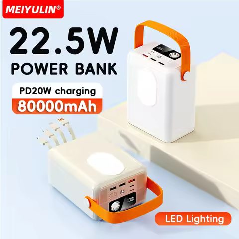 80000mAh Portable Power Bank USB C Fast Charger 50000mAh 30000mAh High-Capacity External Battery For