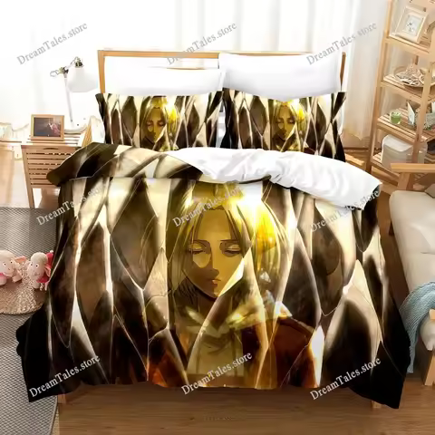 New Attack on Titan Bedding Set Single Twin Full Queen King Size Attack on Titan Bed Set Children Ki
