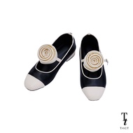 TandT - TIMELESS ROSEMARY SHOES - ROSE HAND-CRAFTED TWO-TONE MARY-JANE SHOES รองเท้าคัทชูสายคาดมีส้น